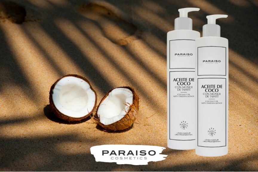 aceite de masaje de coco y monoi
